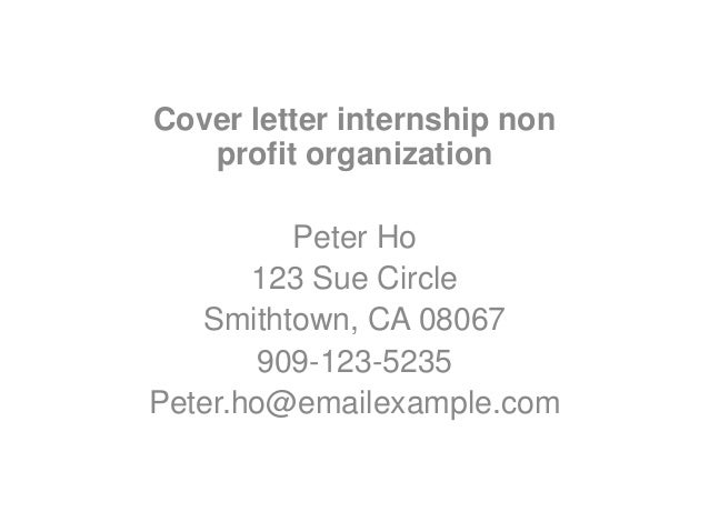Cover letter for non profit internship