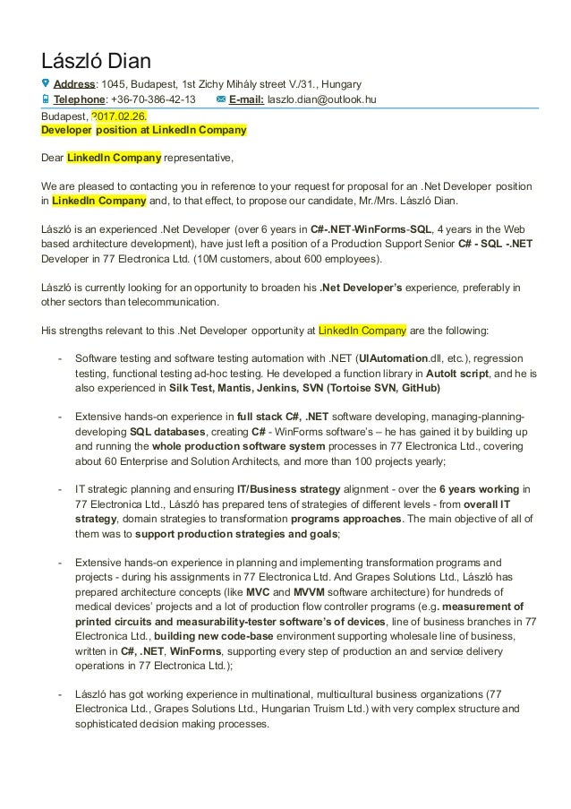 cover letter laszlo dian_linkedin cover letter for database developer position
