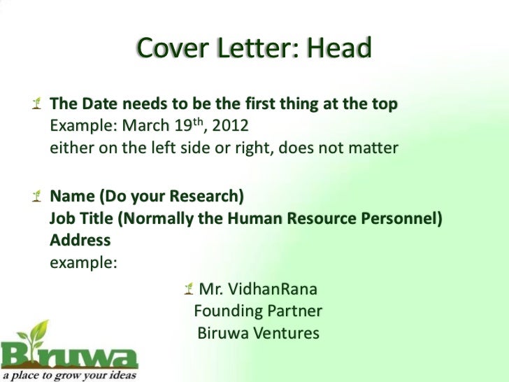 Cover letter ppt presentation