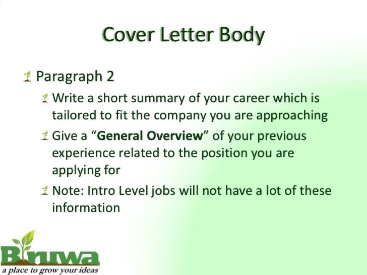 presentation letter job