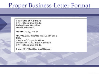 Proper Business-Letter Format 