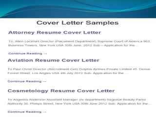 Cover letter samples