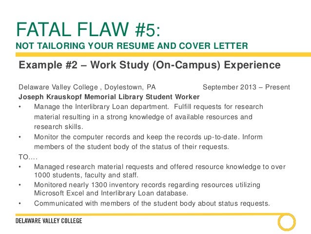work study cover letter