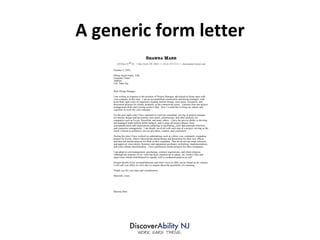 A generic form letter 