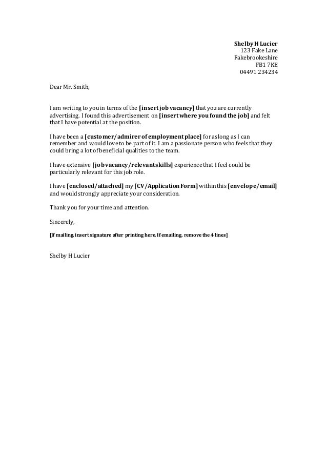 cover letter for templates