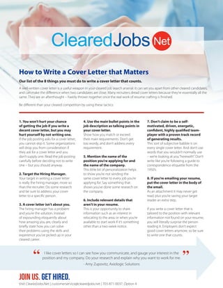 How to Write a Cover Letter that Matters