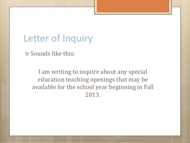 general inquiry cover letter
