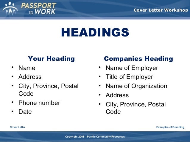 cover letter header template