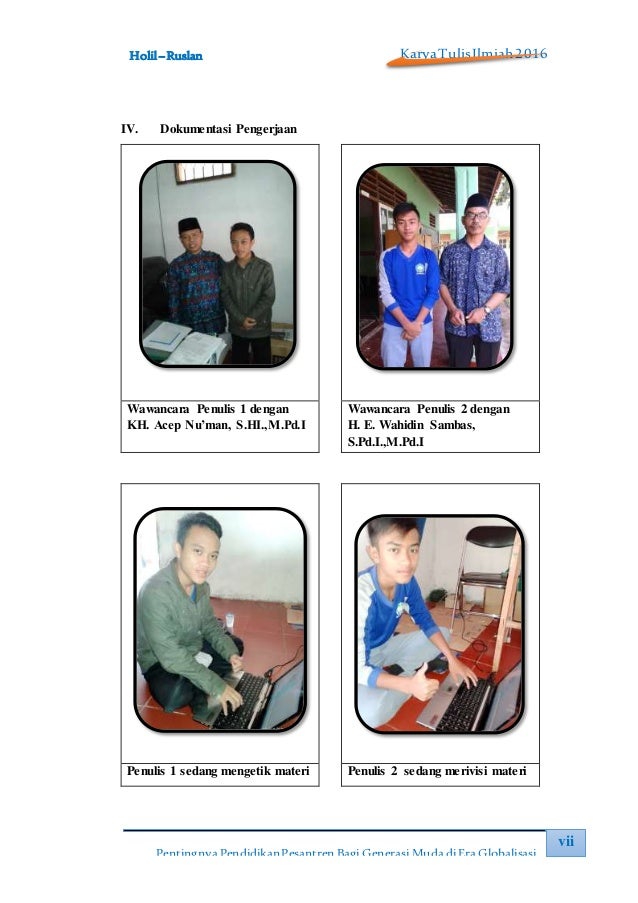 Karya Tulis Ilmiah "Pentingnya Pendidikan Pesantren di Era 