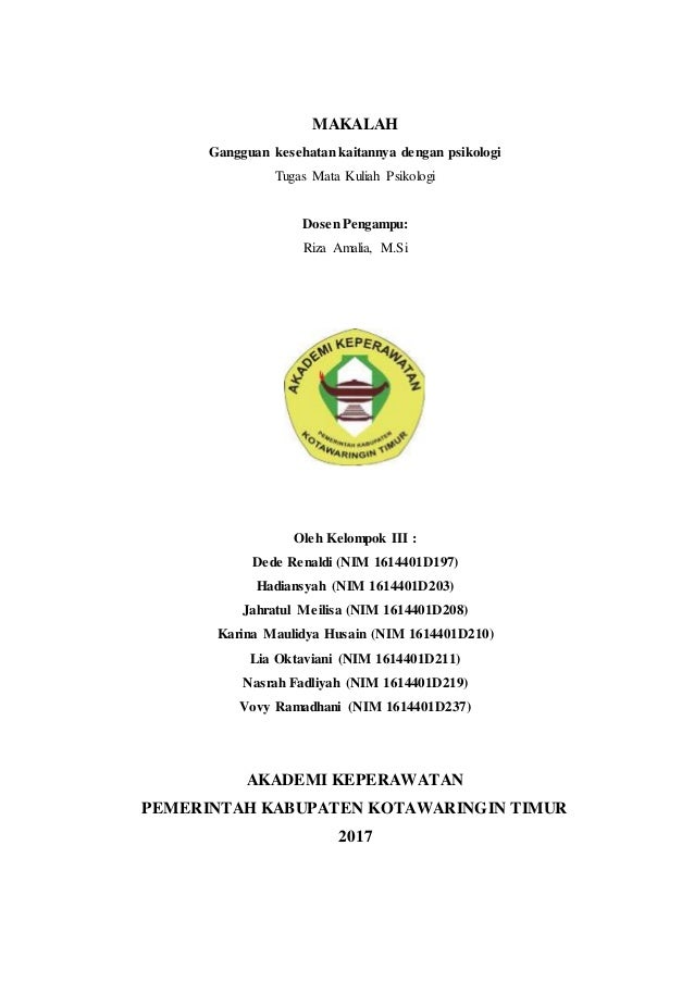 Cover Makalah Gangguan Kesehatan Kaitannya Dengan Psikologi Psikolog Cover Makalah Gangguan Kesehatan Kaitannya Dengan Psikologi Psikolog