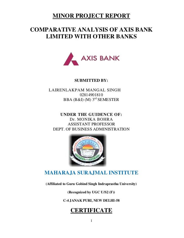 Comparative Analysis Of Axis Bank With Other Banks - 