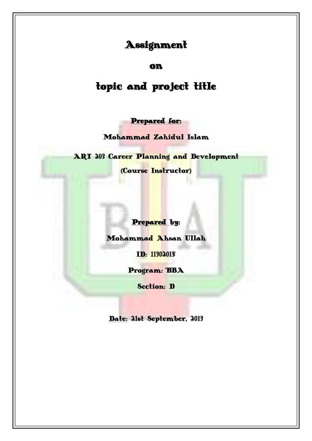 assignment title page gcuf