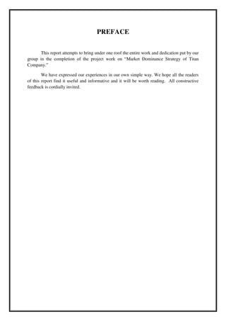 Market Dominance Strategies by Titan | PDF