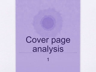 Cover page
analysis
1
 