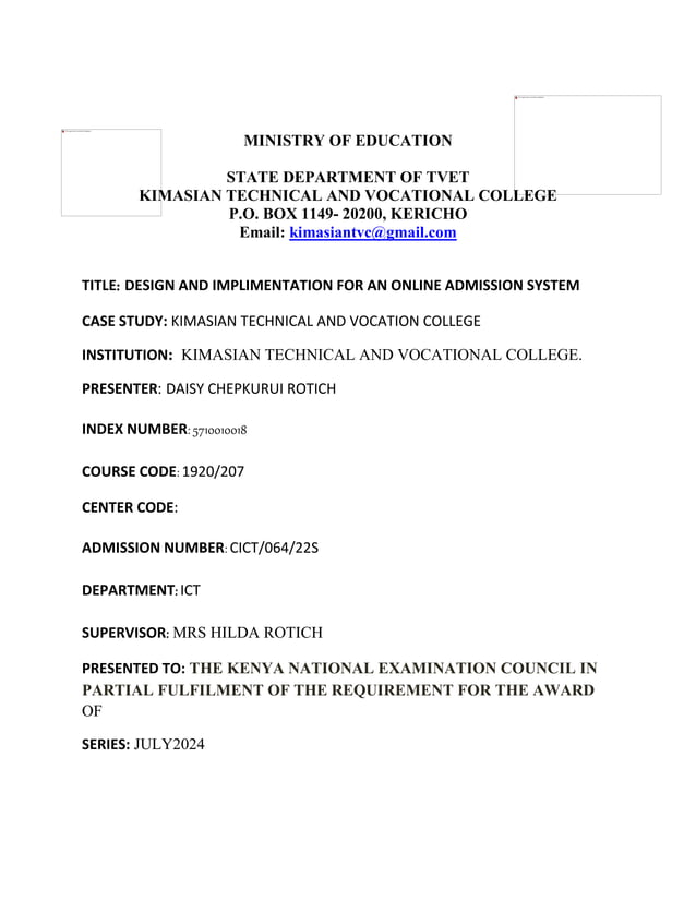 Cover Page Educational Document Document Docx