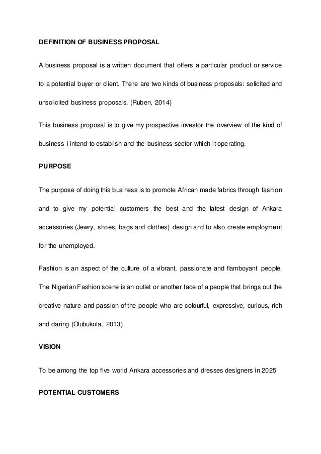 business proposal report business proposal report