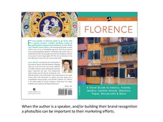 When the author is a speaker, and/or building their brand recognition
a photo/bio can be important to their marketing efforts.
 