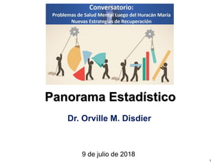 1
Panorama Estadístico
Dr. Orville M. Disdier
9 de julio de 2018
 