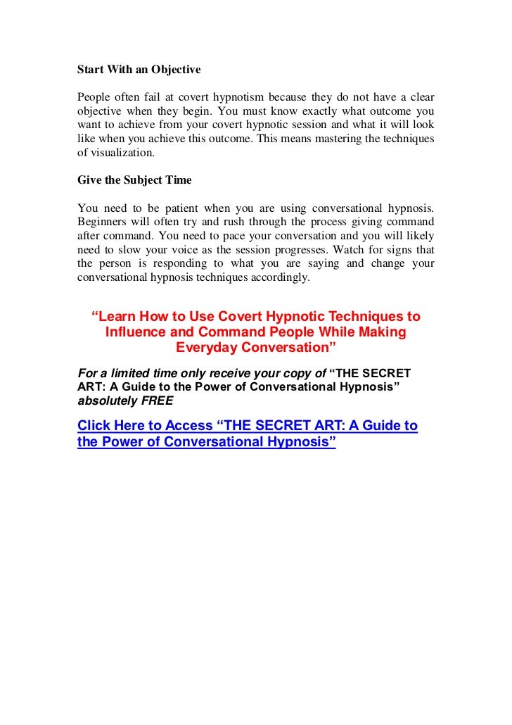 Covert Hypnosis Techniques pdf