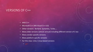 C++ overview | PPTX