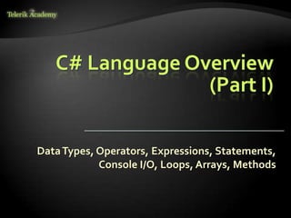 C# overview part 1 | PPT