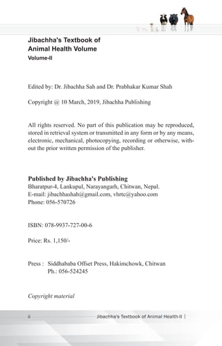 Jibachha's Textbook of Animal Health Volume-II | PDF