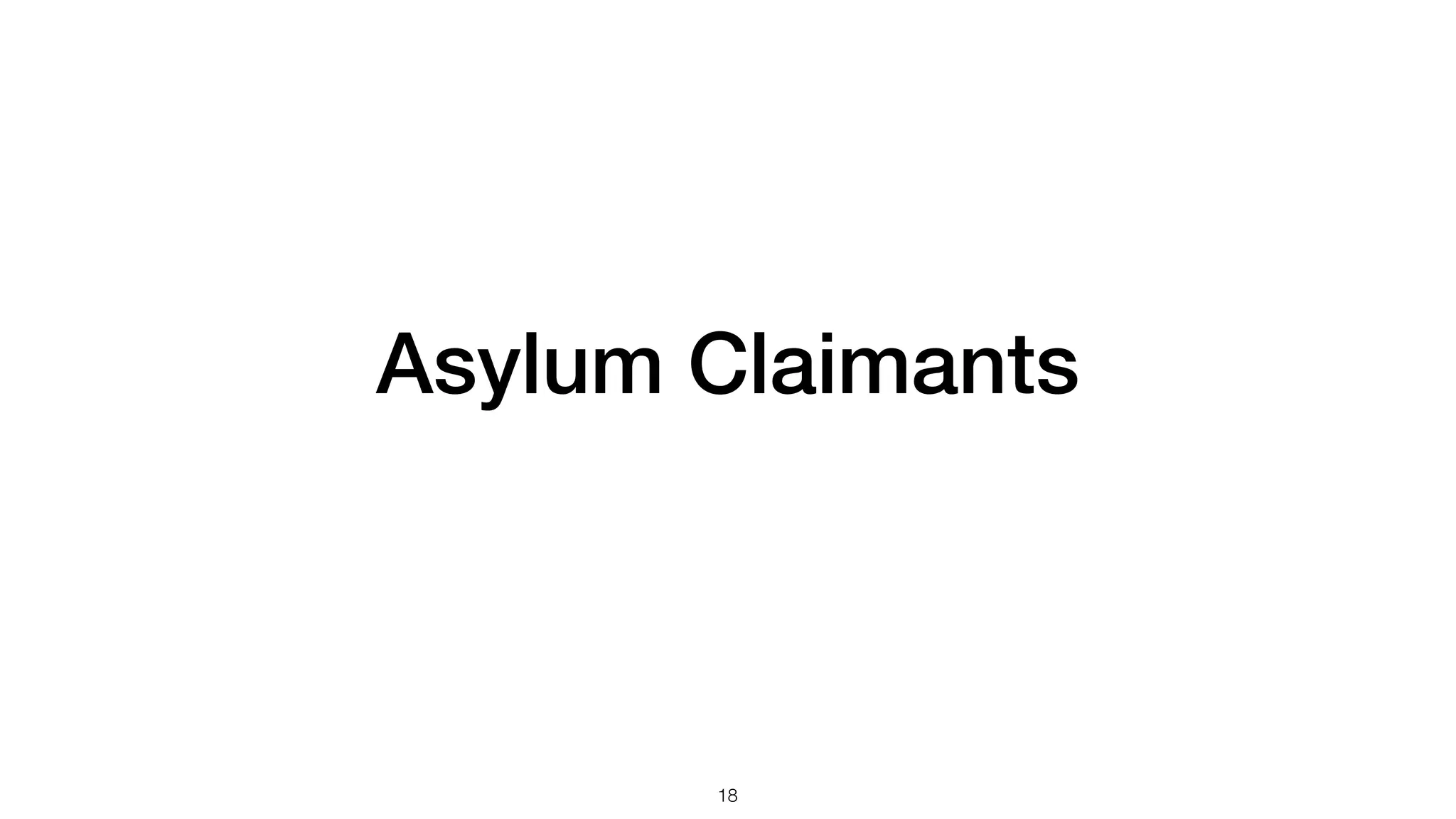 Asylum Claimants
18
 