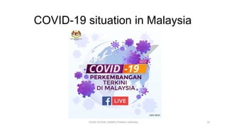 COVID-19 situation in Malaysia
COVID-19 RISK COMM1/TENGKU HANIDZA 33
 