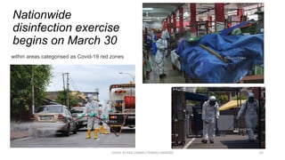 COVID-19 RISK COMM1/TENGKU HANIDZA 62
Nationwide
disinfection exercise
begins on March 30
within areas categorised as Covid-19 red zones
 
