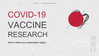 COVID-19
VACCINE
RESEARCH
Here is where your presentation begins
 
