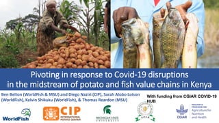 Materials & Methods
Potato Fish
Type of actor N (%) N (%)
Itinerant brokers 175 34 140 33
Wholesalers 130 25 138 33
Small ...