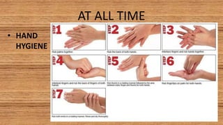 AT ALL TIME
• HAND
HYGIENE
 