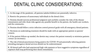 INFECTION CONTROL PROTOCOL DURING COVID-19 IN DENTISTRY