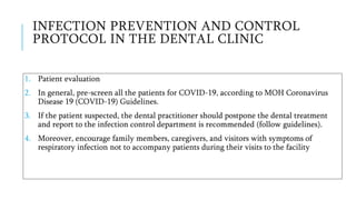 INFECTION CONTROL PROTOCOL DURING COVID-19 IN DENTISTRY