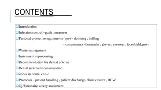 INFECTION CONTROL PROTOCOL DURING COVID-19 IN DENTISTRY