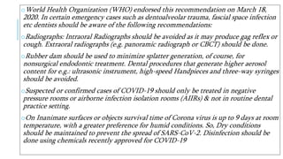 INFECTION CONTROL PROTOCOL DURING COVID-19 IN DENTISTRY