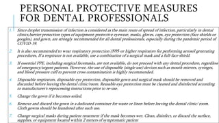 INFECTION CONTROL PROTOCOL DURING COVID-19 IN DENTISTRY