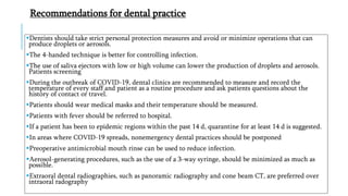 INFECTION CONTROL PROTOCOL DURING COVID-19 IN DENTISTRY
