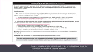 Extracto tomado de ficha epidemiológica para la evaluación de riesgo de
Coronavirus, Ministerio de Salud de Argentina
 