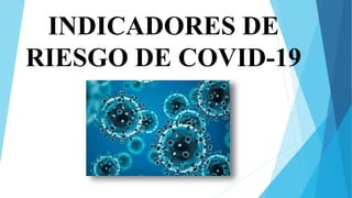 INDICADORES DE
RIESGO DE COVID-19
 