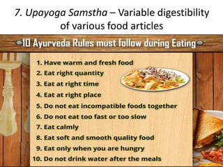 7. Upayoga Samstha – Variable digestibility
of various food articles
 