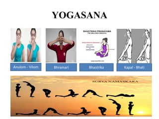 YOGASANA
Anulom - Vilom Bhramari Bhastrika Kapal - Bhati
 