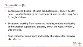 COVID-19 mitigation and effects on food safety