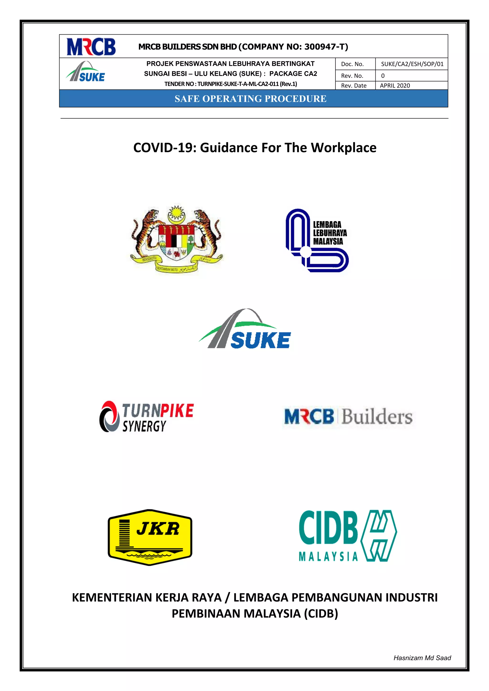 Covid 19 guidance for the workplace | PDF