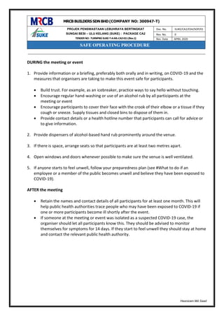 Covid 19 guidance for the workplace | PDF | Lung and Respiratory Health ...