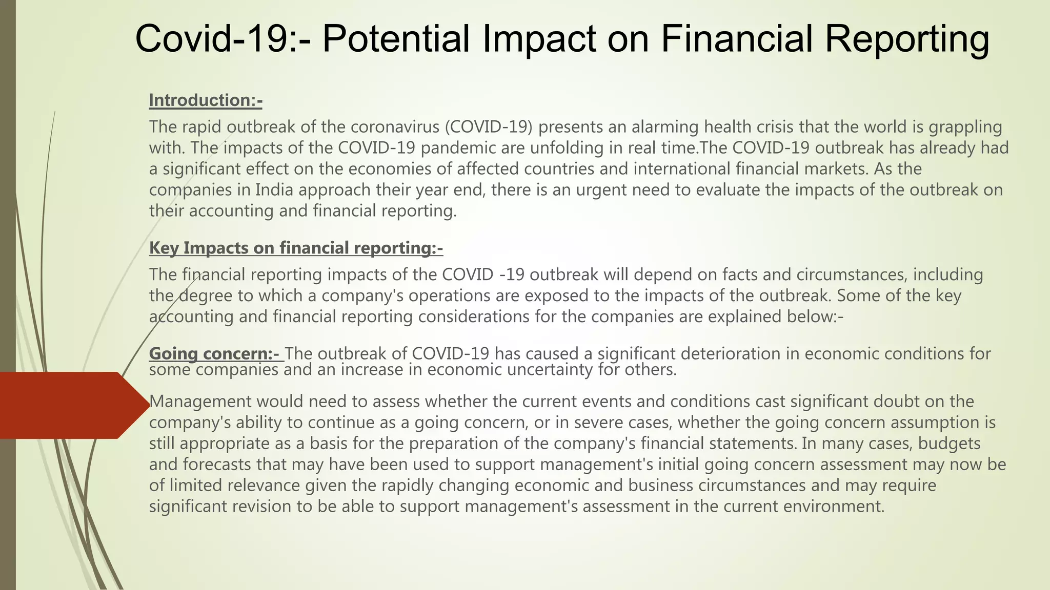 Covid 19 impact on financial reporting | PPT