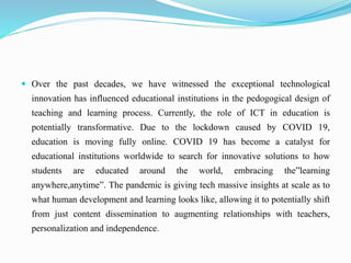 Covid19 pandemic and education system. | PPTX