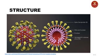 8/34
STRUCTURE
https://asm.org/Articles/2020/January/2019-Novel-Coronavirus-2019-nCoV-Update-Uncoating
 