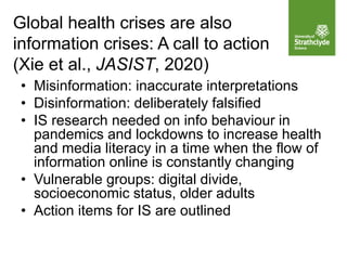 Health (mis)information behaviour in the COVID-19 era
