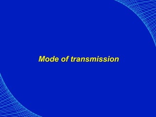 Mode of transmission
 